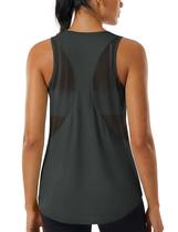 Camiseta regata feminina MAGCOMSEN sem mangas Workout Sport S cinza escuro