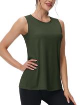Camiseta regata feminina MAGCOMSEN Workout Army Green tamanho S