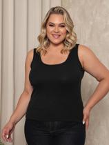 Camiseta regata feminina plus size canelada Camiseta regata feminina plus size canelada