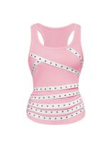 Camiseta regata feminina SOLY HUX, punk cravejada, franzida e gola redonda Camiseta regata feminina SOLY HUX, punk cravejada, franzida e gola redonda