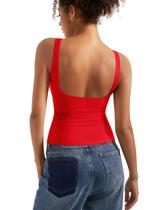 Camiseta regata feminina SUUKSESS com costas abertas, gola de barco e sutiã embutido