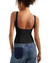 Camiseta regata feminina SUUKSESS com costas abertas, gola de barco e sutiã embutido