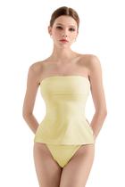 Camiseta regata feminina SUUKSESS com forro duplo, lado dividido, sem alças