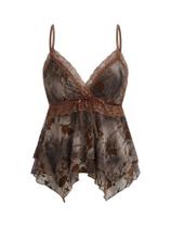 Camiseta regata feminina Verdusa Y2K Babydoll Summer Floral Roxa Camiseta regata feminina Verdusa Y2K Babydoll Summer Floral Roxa