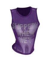 Camiseta regata feminina WDIRARA, brilhante, de malha de strass, roxa