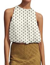 Camiseta regata feminina Ythomm Halter Crop Bubble sem mangas branca Camiseta regata feminina Ythomm Halter Crop Bubble sem mangas branca