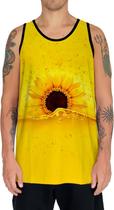 Camiseta Regata Flor do Sol Girassol Natureza Amarela HD 1
