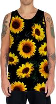 Camiseta Regata Flor do Sol Girassol Natureza Amarela HD 4