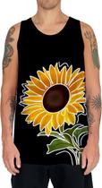 Camiseta Regata Flor do Sol Girassol Natureza Amarela HD 9