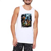 Camiseta Regata Floresta Gnomo Cogumelo