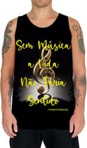 Camiseta Regata Frases vida sem Música Reflexões 2 Camiseta Regata Frases vida sem Música Reflexões 2