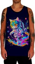 Camiseta Regata Galaxias Gato Astronauta Fofo Marte Lua 1 Camiseta Regata Galaxias Gato Astronauta Fofo Marte Lua 1