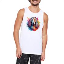 Camiseta Regata Galgo afegao Watercolor Arte Camiseta Regata Galgo afegao Watercolor Arte