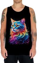 Camiseta Regata Gatinho Ondas Magnéticas Vibrante 5