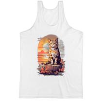 Camiseta Regata Gato amarelo final de tarde Camiseta Regata Gato amarelo final de tarde