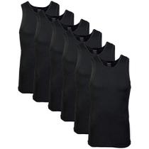 Camiseta regata Gildan para homens preta tamanho GG (pacote com 6)