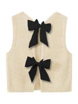 Camiseta regata GORGLITTER Cute Bow, sem encosto, colete de malha sem mangas Camiseta regata GORGLITTER Cute Bow, sem encosto, colete de malha sem mangas