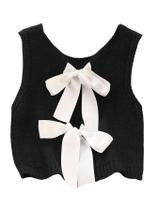Camiseta regata GORGLITTER feminina, laço, sem encosto, colete de malha sem mangas Camiseta regata GORGLITTER feminina, laço, sem encosto, colete de malha sem mangas
