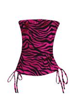 Camiseta regata GORGLITTER Y2k Gothic Bandeau franzida rosa/preta Camiseta regata GORGLITTER Y2k Gothic Bandeau franzida rosa/preta
