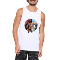 Camiseta Regata He-man e Lion espadas do poder Camiseta Regata He-man e Lion espadas do poder