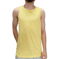 Camiseta Regata Hering Masculina Amarelo Básico Algodão 0111YLK07S Camiseta Regata Hering Masculina Amarelo Básico Algodão 0111YLK07S