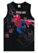 Camiseta Regata Homem Aranha Menino Preto - Brandili