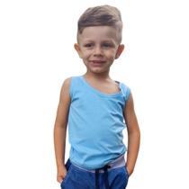 Camiseta Regata Infantil Básica Lisa Bordado Algodão