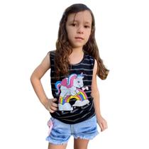 Camiseta regata infantil feminina fio torcido