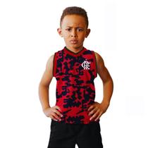 Camiseta Regata Infantil Flamengo Basket Camuflada Oficial