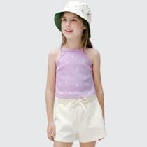 Camiseta Regata Infantil Menina em Ribana Roxo - Hering
