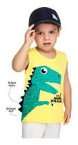 Camiseta Regata Infantil Menino Menina Dinossauro Tam Rn A 3
