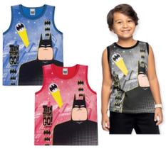 Camiseta regata infantil meninos batman