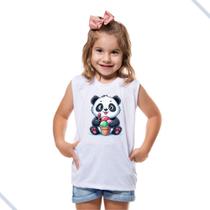 Camiseta Regata Infantil Panda Pandinha Fofo Animal Estimação Safari Zoológico Zoo - RETHA ESTILOS