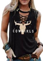 Camiseta regata JMFXB Wasted On You Steer Skull Criss-Cross Women