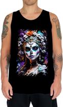Camiseta Regata La Catrina Mexicana Dama Esqueleto 18 Camiseta Regata La Catrina Mexicana Dama Esqueleto 18