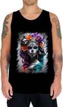 Camiseta Regata La Catrina Mexicana Dama Esqueleto 2 Camiseta Regata La Catrina Mexicana Dama Esqueleto 2