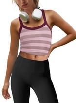 Camiseta regata LAMISSCHE com alça de espaguete listrada para mulheres