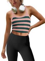 Camiseta regata LAMISSCHE com alça de espaguete listrada para mulheres