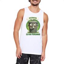 Camiseta Regata Lata de Lixo pensando Camiseta Regata Lata de Lixo pensando