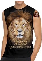 Camiseta Regata Leão de Judá MASCULINA Jesus Gospel Criativa