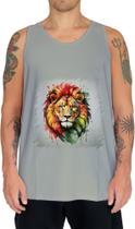 Camiseta Regata Leão Ilustrado Cromático Abstrato Rei 6