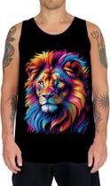 Camiseta Regata Leão Rei Ondas Magnéticas Vibrante 4 Camiseta Regata Leão Rei Ondas Magnéticas Vibrante 4