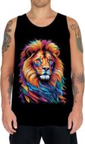 Camiseta Regata Leão Rei Ondas Magnéticas Vibrante 6