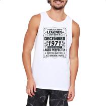 Camiseta Regata Legends Were Born DEZ-1971 Camiseta Regata Legends Were Born DEZ-1971