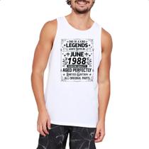 Camiseta Regata Legends Were Born JUN-1988 Camiseta Regata Legends Were Born JUN-1988