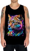 Camiseta Regata Leopardo Ondas Magnéticas Vibrante 9