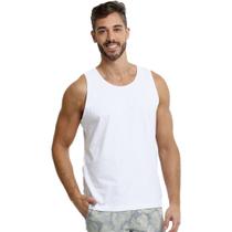 Camiseta Regata Lisa Masculina 100% Algodão 30.1 Branco Camiseta Regata Lisa Masculina 100% Algodão 30.1 Branco