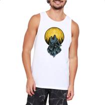 Camiseta Regata Lobo uivando pra lua