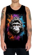 Camiseta Regata Macaco Monkey Ilustrado Vetor 2