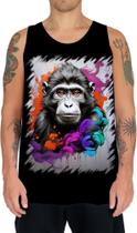 Camiseta Regata Macaco Monkey Ilustrado Vetor 3